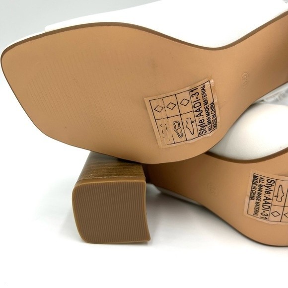 William Rast Women's White Faux Leather Asymmetrical‎ Open Toe Heels Shoes 8.5 - Picture 11 of 14